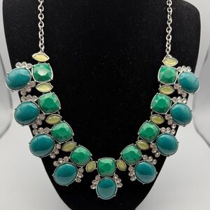 Lia Sophia Elegant Turquoise and Green Statement Necklace